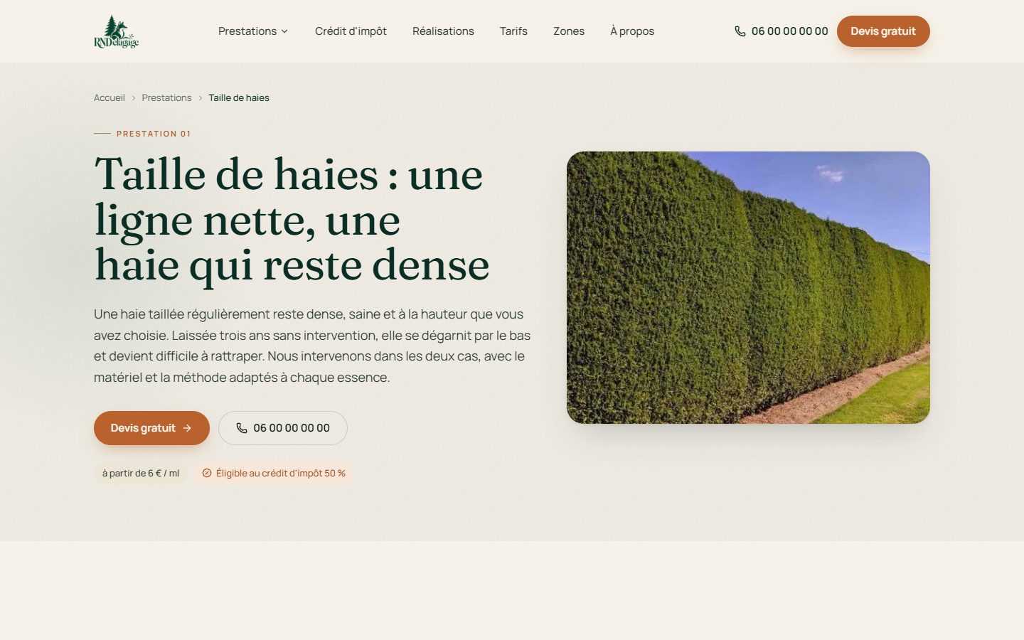 Page prestation taille de haies